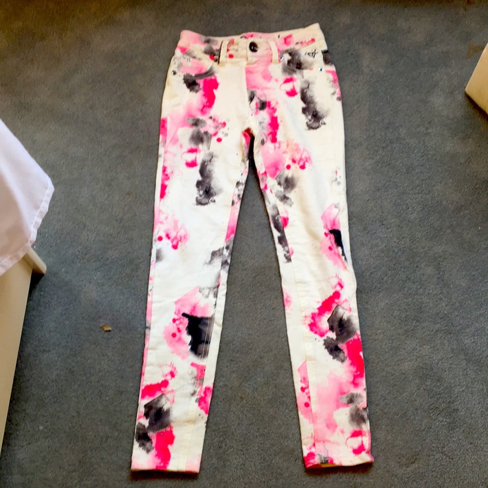 Justices jeans pink black and white